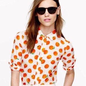 J. Crew Orange Citrus Printed Button Down